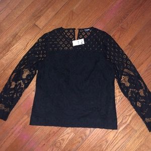 NWT Express classic black lace professional top